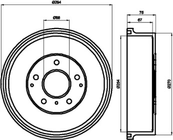 Тормозный барабан (HELLA: 8DT 355 302-121)