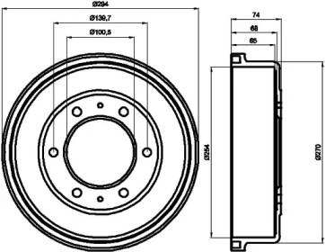 Тормозный барабан (HELLA: 8DT 355 301-541)