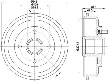 Тормозный барабан (HELLA: 8DT 355 300-261)