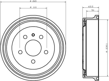 Тормозный барабан (HELLA: 8DT 355 300-271)