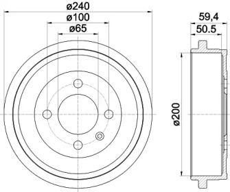 Тормозный барабан (HELLA: 8DT 355 301-571)