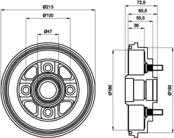 Тормозный барабан (HELLA: 8DT 355 300-281)