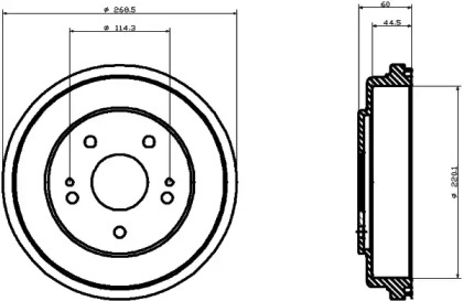 Тормозный барабан (HELLA: 8DT 355 300-291)