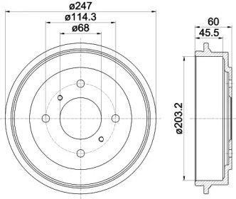 Тормозный барабан (HELLA: 8DT 355 300-311)