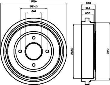 Тормозный барабан (HELLA: 8DT 355 300-321)