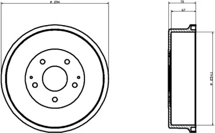 Тормозный барабан (HELLA: 8DT 355 300-331)