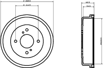 Тормозный барабан (HELLA: 8DT 355 300-341)