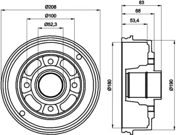 Тормозный барабан (HELLA: 8DT 355 300-351)