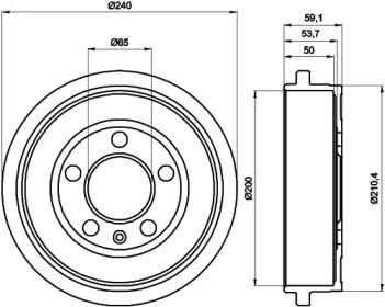 Тормозный барабан (HELLA: 8DT 355 300-371)