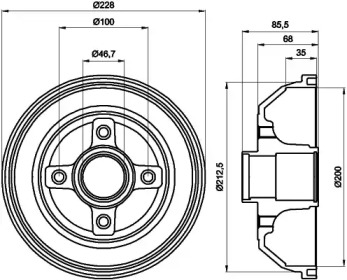 Тормозный барабан (HELLA: 8DT 355 300-401)