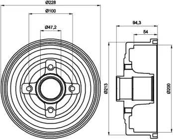 Тормозный барабан (HELLA: 8DT 355 300-411)