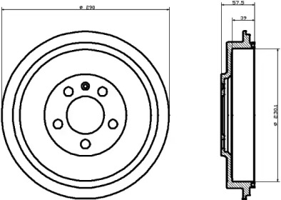 Тормозный барабан (HELLA: 8DT 355 300-421)