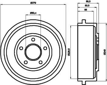 Тормозный барабан (HELLA: 8DT 355 300-431)