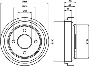 Тормозный барабан (HELLA: 8DT 355 300-441)