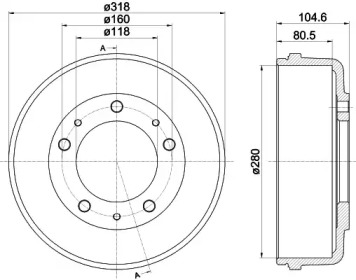 Тормозный барабан (HELLA: 8DT 355 300-451)