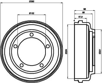 Тормозный барабан (HELLA: 8DT 355 300-461)