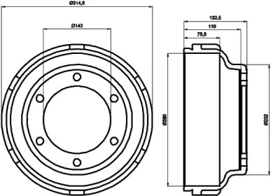 Тормозный барабан (HELLA: 8DT 355 300-471)