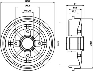 Тормозный барабан (HELLA: 8DT 355 300-481)