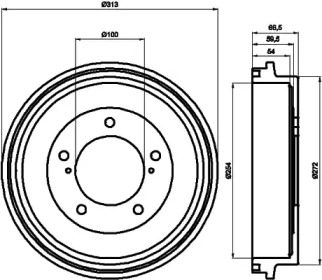 Тормозный барабан (HELLA: 8DT 355 300-491)