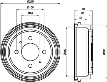 Тормозный барабан (HELLA: 8DT 355 300-531)