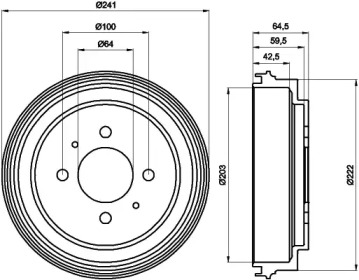 Тормозный барабан (HELLA: 8DT 355 300-551)