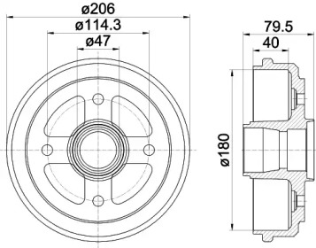 Тормозный барабан (HELLA: 8DT 355 300-561)