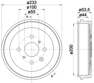 Тормозный барабан (HELLA: 8DT 355 300-581)