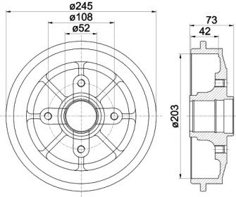 Тормозный барабан (HELLA: 8DT 355 300-591)