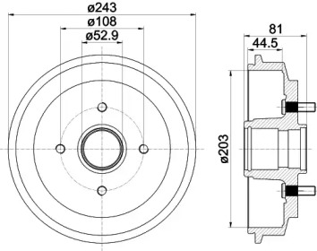 Тормозный барабан (HELLA: 8DT 355 300-601)