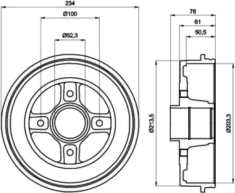 Тормозный барабан (HELLA: 8DT 355 300-611)