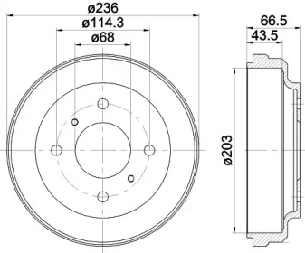 Тормозный барабан (HELLA: 8DT 355 300-621)