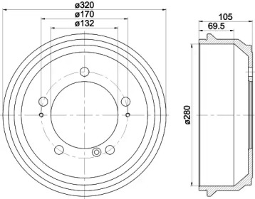 Тормозный барабан (HELLA: 8DT 355 300-631)