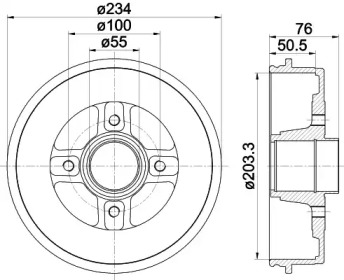 Тормозный барабан (HELLA: 8DT 355 300-641)