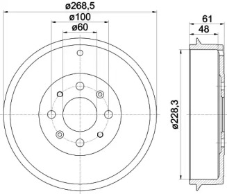 Тормозный барабан (HELLA: 8DT 355 300-651)