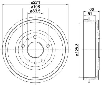 Тормозный барабан (HELLA: 8DT 355 300-661)