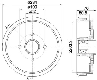 Тормозный барабан (HELLA: 8DT 355 300-671)