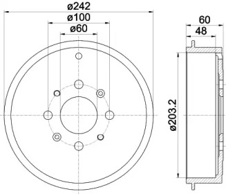 Тормозный барабан (HELLA: 8DT 355 300-681)