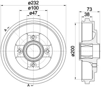 Тормозный барабан (HELLA: 8DT 355 300-691)