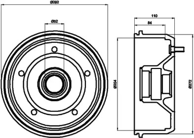 Тормозный барабан (HELLA: 8DT 355 300-701)