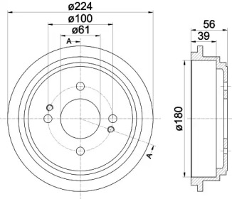 Тормозный барабан (HELLA: 8DT 355 300-711)