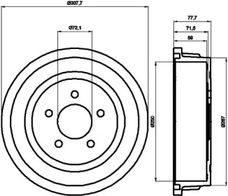 Тормозный барабан (HELLA: 8DT 355 300-721)