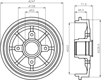 Тормозный барабан (HELLA: 8DT 355 300-731)