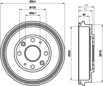 Тормозный барабан (HELLA: 8DT 355 300-761)