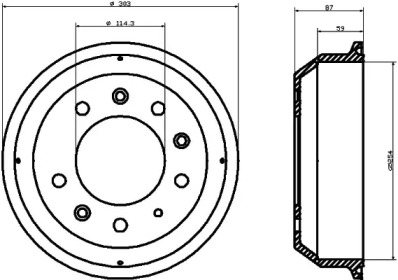 Тормозный барабан (HELLA: 8DT 355 300-771)