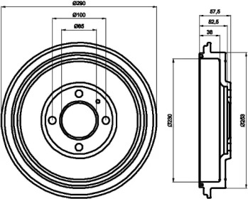 Тормозный барабан (HELLA: 8DT 355 300-811)