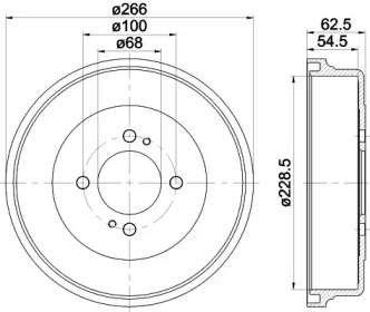 Тормозный барабан (HELLA: 8DT 355 300-821)