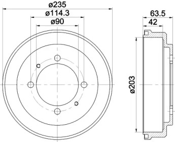 Тормозный барабан (HELLA: 8DT 355 300-831)