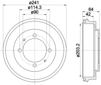 Тормозный барабан (HELLA: 8DT 355 300-841)