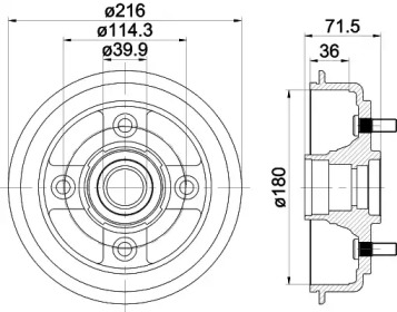 Тормозный барабан (HELLA: 8DT 355 300-851)