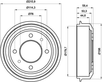 Тормозный барабан (HELLA: 8DT 355 300-861)